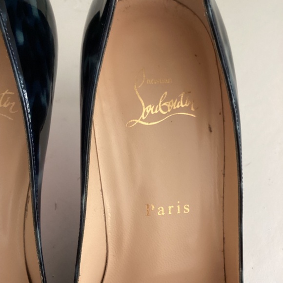 Christian Louboutin Marble Blue Patent Leather Shoes Heels US Sz 7 EUR 38 - Picture 10 of 12